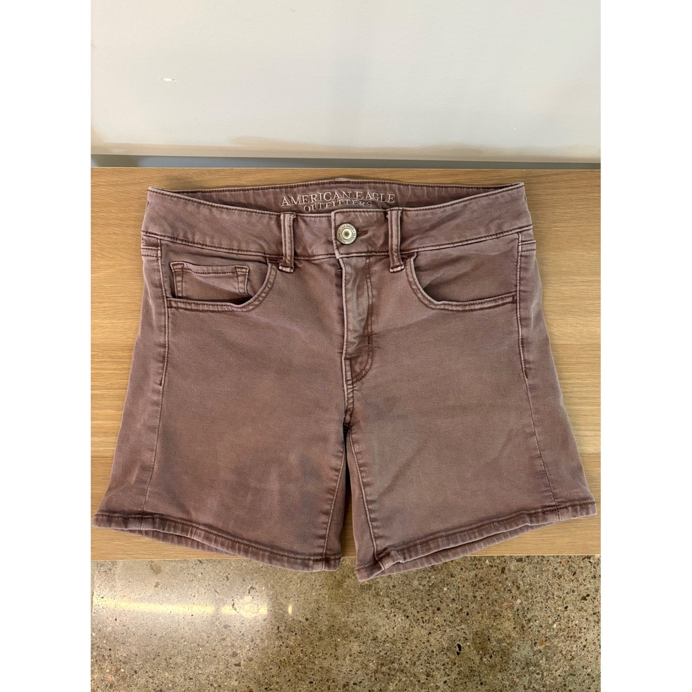 American Eagle Super Stretch Midi Shorts Mauve Pink Denim Womens Size 6